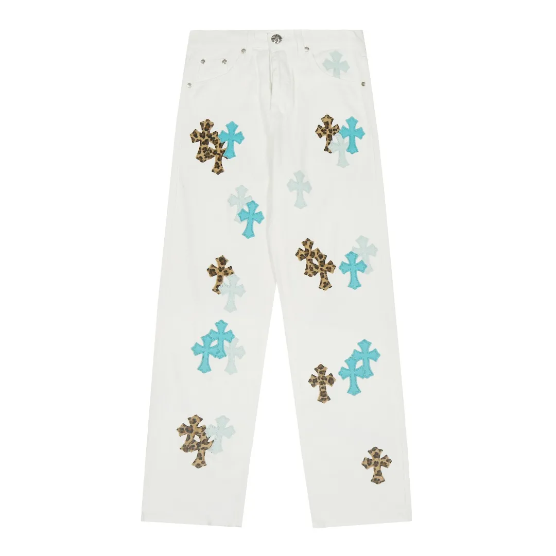 P260 White background image [High quality] Code: 25065# Color: pink leather/blue leather/blue leather leopard print/hand-painted leopard print Size: S/28 to The high version of the White Cow series is made of high-ounce custom-made fabrics. It is fermented and soft-colored. It is soft and thick to wear. The details are all hand-polished and made with craftsmanship. All-over jacquard fabric has a unique design style. It uses multiple processes to create a full retro feel. A niche and unique non-contrast shirt. Customized distressed spray-painted buttons. Every detail is crafted with craftsmanship.